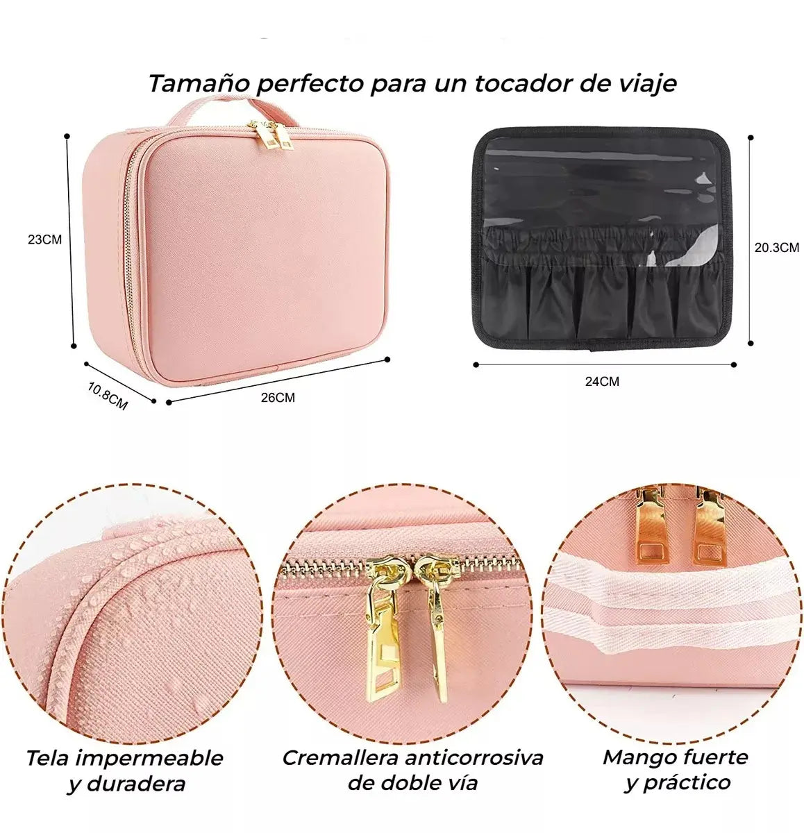 Organizador de maquillaje portátil LUMIGLAM™ con espejo LED
