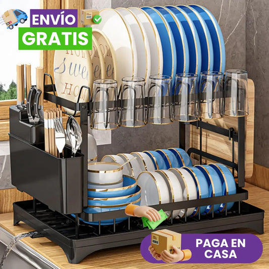 Escurridor de platos duoclean 2 niveles